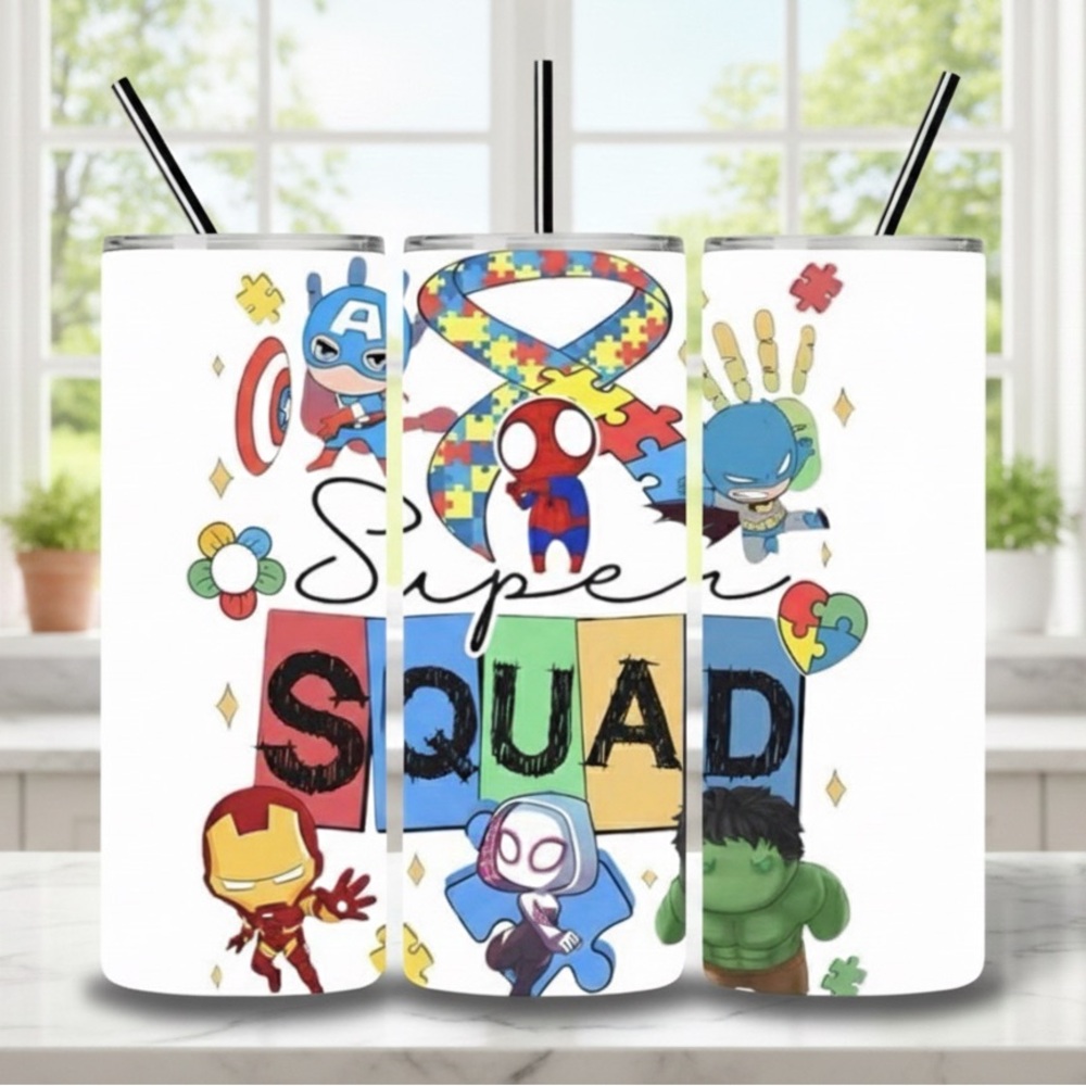 Super Squad Party Tumblers - Colorful Design